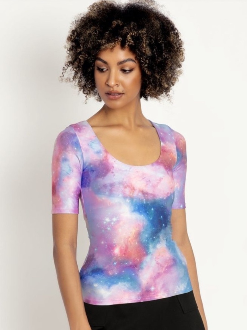 Blackmilk Galaxy Dreams Short Sleeve Scoop Top
